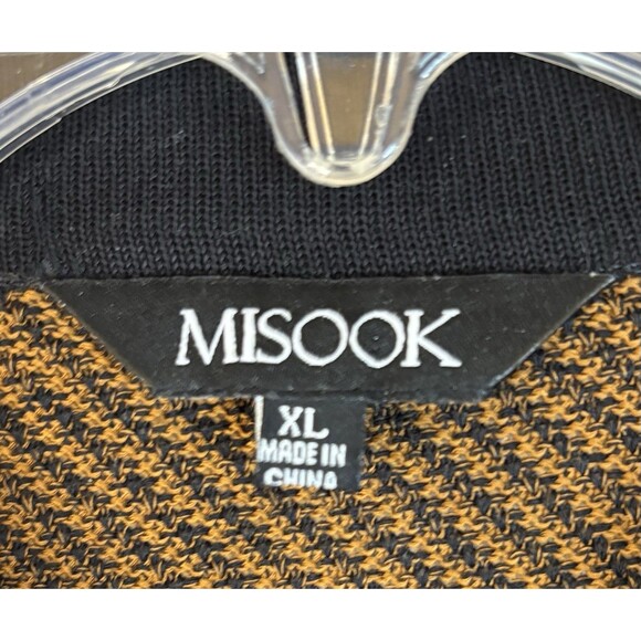 MISOOK Faux Leather Trim Jacket XL Brown Textured Single Clasp 3/4 Sleeve Career - Picture 3 of 16